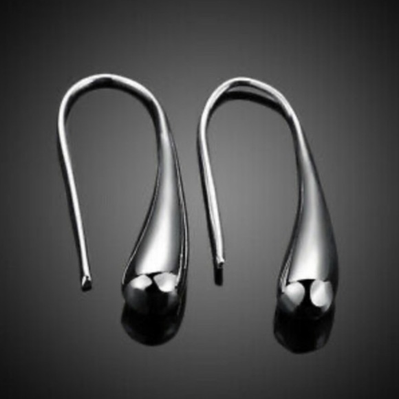 Sterling Silver Hook Drop Earrings - Picture 2 of 2